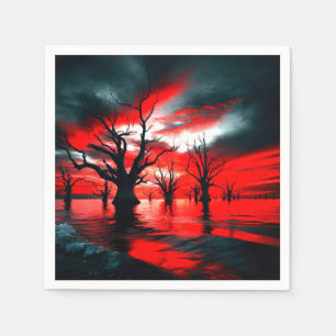 Kunst Donkere Boom Ontwerp Servet