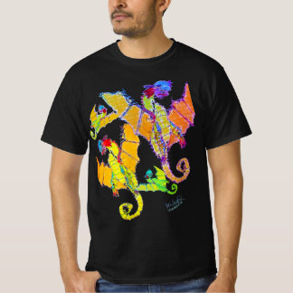 Kunst door Micheal Raglan Dragon Shirt zwart