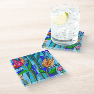 Kunst drinkvlegels abstract cadeau glazen onderzetter