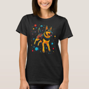 Kunst Duitse Herder Hond Buitenruimte Galaxy T-shirt