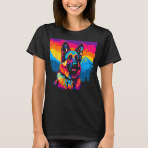 Kunst Duitse Herdershond Berg T-shirt