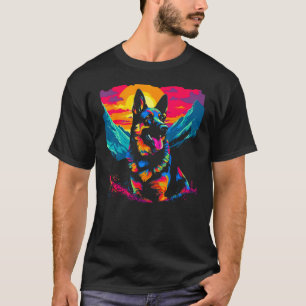 Kunst Duitse Herdershond Wandelen T-shirt