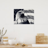 Kunst Eagle & Flag Poster (Keuken)