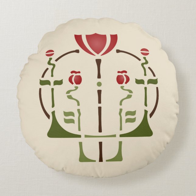 Kunst en ambachten — popy Stencil Rond Kussen (Voorkant)