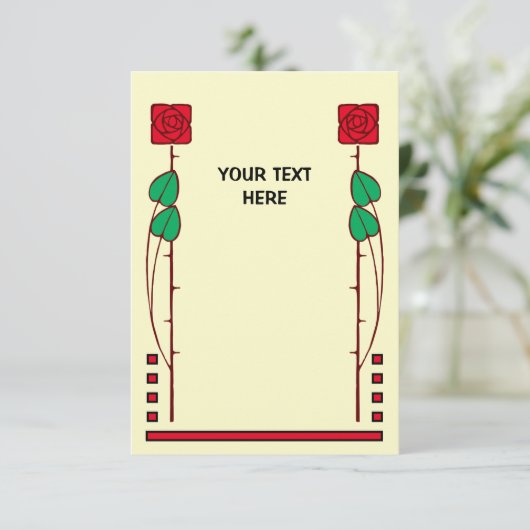 kunst en ambachten stijl Rozen Sjabloon (Staand voorkant)