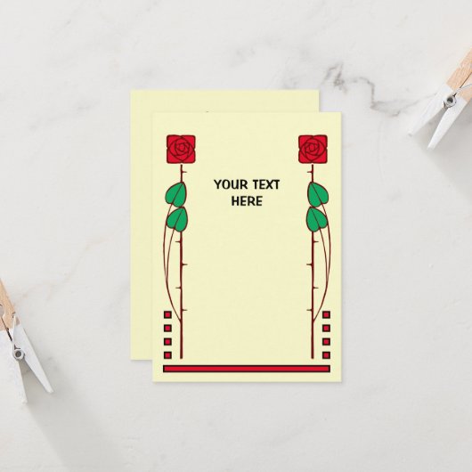 kunst en ambachten stijl Rozen Sjabloon (Voorkant / Achterkant in situ)