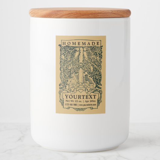 kunst en ambachten stijl zelfgemaakt voedselcontainer etiket (Voorkant)