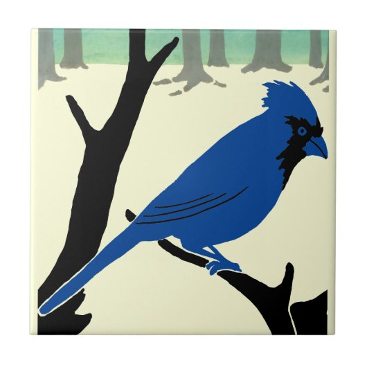 Kunst en ambachtsman 1907 Bird Ceramic Tile Tegeltje (Voorkant)