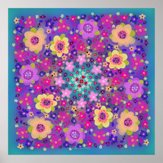 Kunst en bloemen mooi poster (Voorkant)