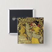 Kunst en decoratie vierkante button 5,1 cm (Voorkant /achterkant)