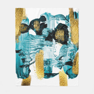 Kunst en goud. Rendy kleur met gouden verf en s Fleece Deken