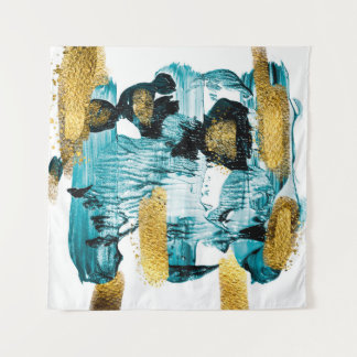 Kunst en goud. Rendy kleur met gouden verf en s Wandkleed