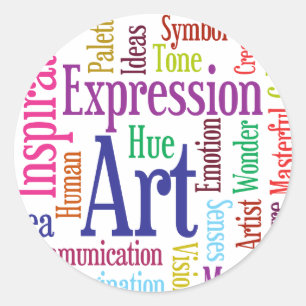 Kunst en inspiratie van creatieve persoonlijkheid ronde sticker
