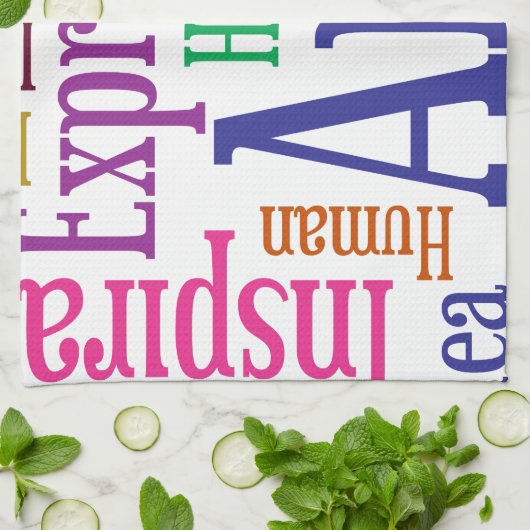 Kunst en inspiratie van creatieve persoonlijkheid theedoek (Gevouwen)