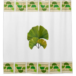Kunst en kunstwerk Ginkgo-ontwerp Douchegordijn