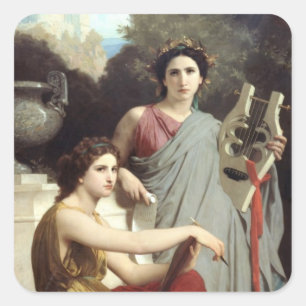 Kunst en literatuur kunstwerken muzen vierkante sticker