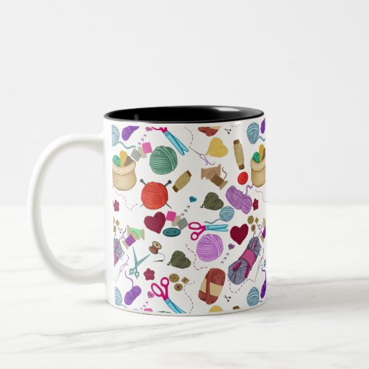 Kunst en mok van tweetone koffie (Links)