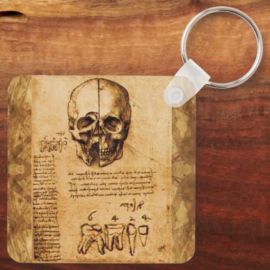 KUNST EN TEETH, DENTAAL KLINIEK, DENTIST Parchment Sleutelhanger (Achterkant)