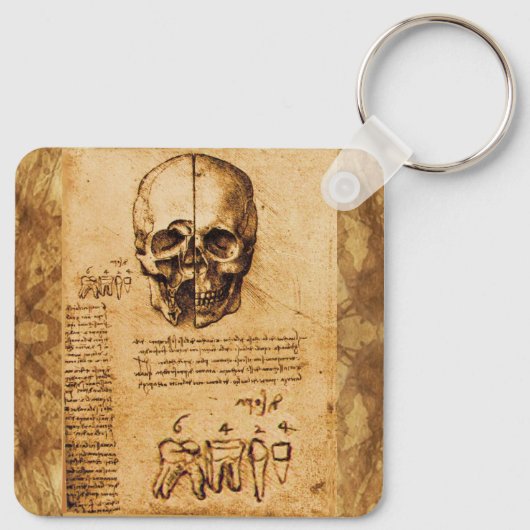 KUNST EN TEETH, DENTAAL KLINIEK, DENTIST Parchment Sleutelhanger (Achterkant)