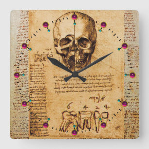 KUNST EN TEETH, DENTAAL KLINIEK, DENTIST Parchment Vierkante Klok