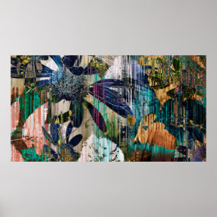 kunst en waterverf najaar kleurrijke achtergrond poster