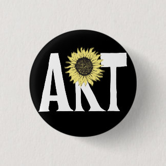 Kunst en zonnebloemen Button