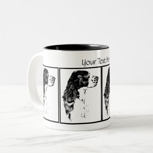 kunst Engels Springer Spaniel Tweekleurige Koffiemok (Voorkant links)