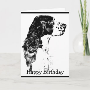 Kunst Engels Springer Spaniel Verjaardag Kaart