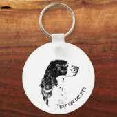 kunst Engelstalig Springer Spaniel - Gepersonalis Sleutelhanger (Voorkant)
