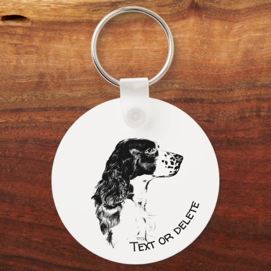kunst Engelstalig Springer Spaniel - Gepersonalis Sleutelhanger (Voorkant)