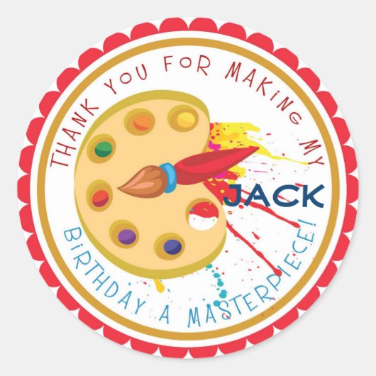 Kunst Feest Verjaardag Stickers (Voorkant)