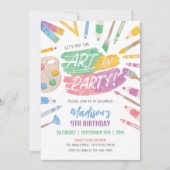 Kunst Feest Verjaardag uitnodiging, Kunst Schilder Kaart (Voorkant)