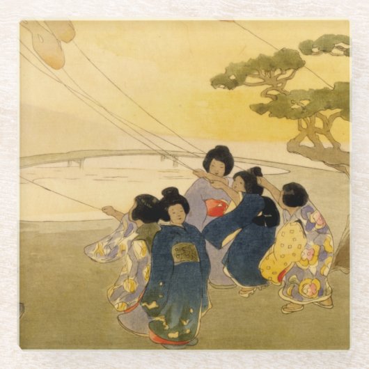 kunst, fijn, klassiek, Bertha, Boynton, Lum, Japan Glazen Onderzetter (Voorkant)