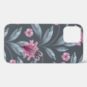 Kunst florale  naadloos patroon. Maroon transl Case-Mate iPhone Case (Achterkant (horizontaal))