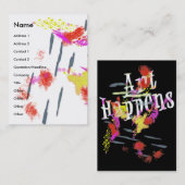 Kunst gebeurt in kleurenplasma visitekaartje (Voorkant / Achterkant)