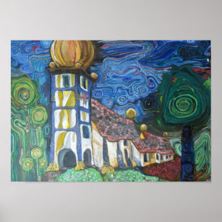 Kunst geïnspireerd door Hundertwasser Poster