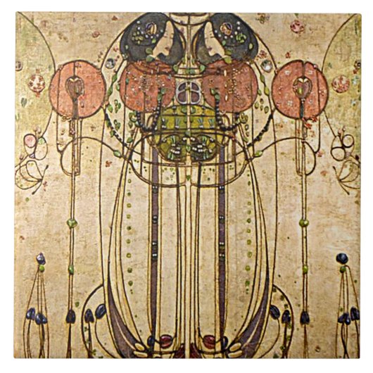  kunst Gesso Wall Frieze keramiek Tegeltje (Voorkant)