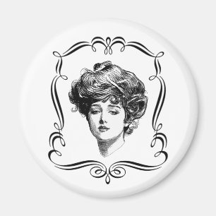 kunst Gibson Girl Magnet Magneet