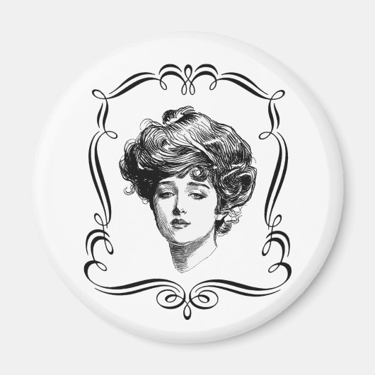  kunst Gibson Girl Magnet Magneet (Voorkant)