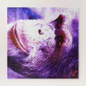 Kunst glimlachende wilde dieren van de chimpansee legpuzzel (Horizontaal)