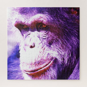 Kunst glimlachende wilde dieren van de chimpansee legpuzzel
