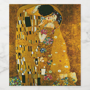 Kunst, Gustav Klimt, de kus Wijn Etiket