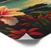  kunst Hawaii Beach Hawaiian Travel Poster (Hoek)