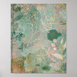 Kunst  illustratie Floral Quote Waterverf Poster
