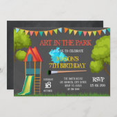 Kunst in de uitnodiging van de parkpartij (Voorkant / Achterkant)