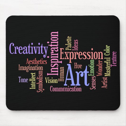 Kunst, inspiratie, expressie - creatieve persoonli muismat (Voorkant)