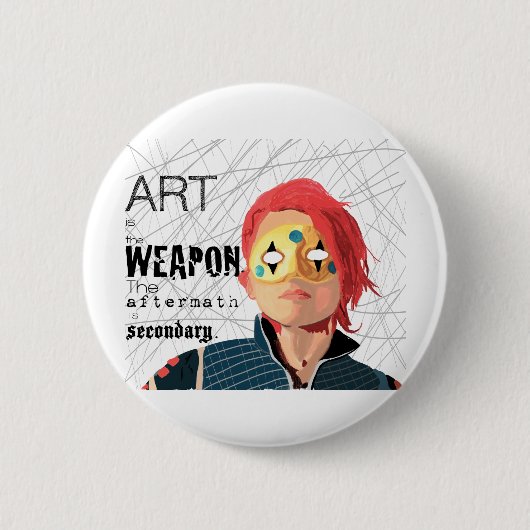 Kunst is de Weapon Ronde Button 5,7 Cm (Voorkant)