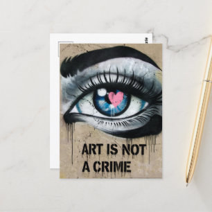 Kunst is geen misdaad, oogbol en hart briefkaart