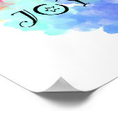 Kunst is Joy-regenboogwolk met leuke zwarte tekst Poster (Hoek)