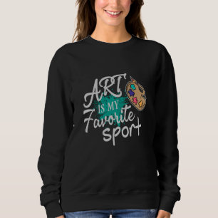 Kunst is mijn favoriete sport groene spuit trui